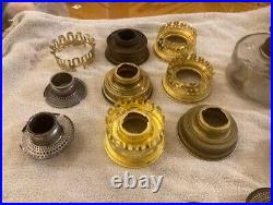 Vintage Aladdin Lamp Batch of Misc. Parts for Repairs, OWT, Galleries, Adapters