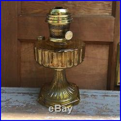 Vintage Aladdin Lamp Cathedral 109 Amber Font With Nu-Type model B Burner