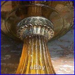 Vintage Aladdin Lamp Cathedral 109 Amber Font With Nu-Type model B Burner