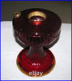 Vintage Aladdin Lamp Font, Crystal Red Short Lincoln Drape B-62