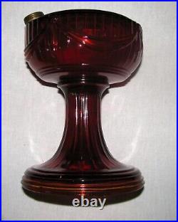 Vintage Aladdin Lamp Font, Crystal Red Short Lincoln Drape B-62