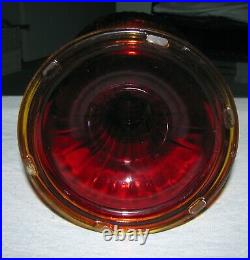 Vintage Aladdin Lamp Font, Crystal Red Short Lincoln Drape B-62