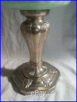 Vintage Aladdin Lamp Majestic B-122 Green Moonstone Nu-Type model B Burner