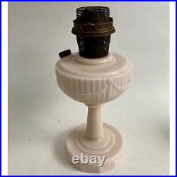 Vintage Aladdin Lincoln Drape Alacite Oil Lamp White Original with Model B Burner