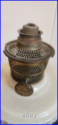 Vintage Aladdin Lincoln Drape Alacite Oil Lamp White Original with Model B Burner