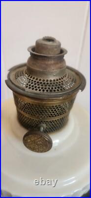 Vintage Aladdin Lincoln Drape Alacite Oil Lamp White Original with Model B Burner