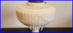 Vintage Aladdin Lincoln Drape Alacite Oil Lamp White Original with Model B Burner