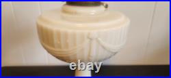 Vintage Aladdin Lincoln Drape Alacite Oil Lamp White Original with Model B Burner