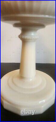 Vintage Aladdin Lincoln Drape Alacite Oil Lamp White Original with Model B Burner