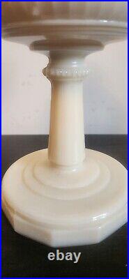 Vintage Aladdin Lincoln Drape Alacite Oil Lamp White Original with Model B Burner