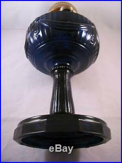 Vintage Aladdin Lincoln Drape Cobalt Blue Kerosene Lamp with Chimney Unused Clean