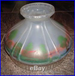Vintage Aladdin Mantle Co 601 S Log Cabin Scenic Oil Kerosene Glass Lamp Shade