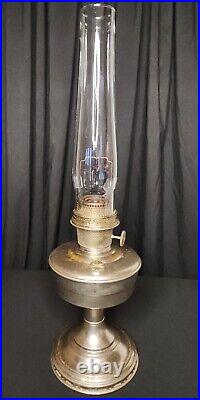 Vintage Aladdin Mantle Lamp Co Model 12 Kerosene With Pyrex Chimney Primitive
