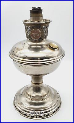 Vintage Aladdin Mantle Lamp Co Nickel Chrome Model No 9 Pedestal Kerosene Oil