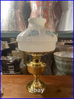 Vintage Aladdin Maxbrite 500 Oil Lamp With Handpainted Milk Glass Aladdin Shade