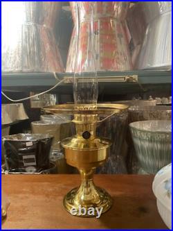 Vintage Aladdin Maxbrite 500 Oil Lamp With Handpainted Milk Glass Aladdin Shade