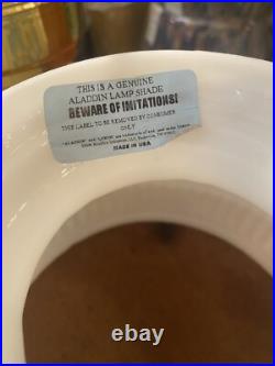 Vintage Aladdin Maxbrite 500 Oil Lamp With Handpainted Milk Glass Aladdin Shade