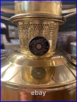 Vintage Aladdin Maxbrite 500 Oil Lamp With Handpainted Milk Glass Aladdin Shade