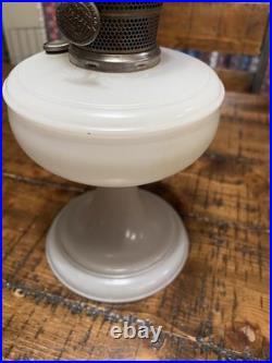 Vintage Aladdin Milk Glass Oil Lamp Tall 24 Stamped Chimney