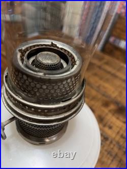 Vintage Aladdin Milk Glass Oil Lamp Tall 24 Stamped Chimney