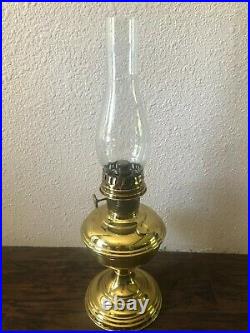 Vintage Aladdin Model 11 Brass Plated Kerosene Oil Mantle Lamp