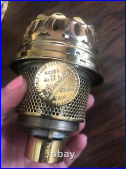 Vintage Aladdin Model 11 Brass Plated Kerosene Oil Mantle Lamp