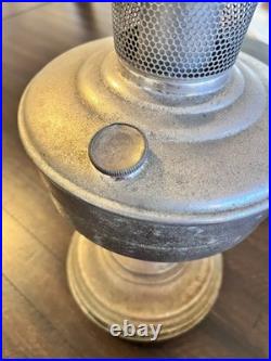 Vintage Aladdin Model 12 Kerosene Oil Lamp Nickel Plated Original Burner Chimney