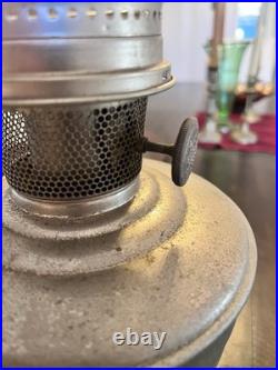 Vintage Aladdin Model 12 Kerosene Oil Lamp Nickel Plated Original Burner Chimney