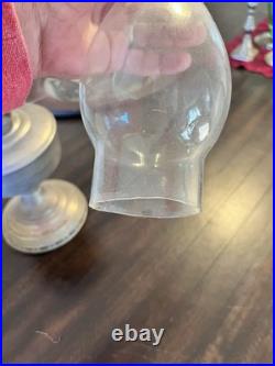 Vintage Aladdin Model 12 Kerosene Oil Lamp Nickel Plated Original Burner Chimney