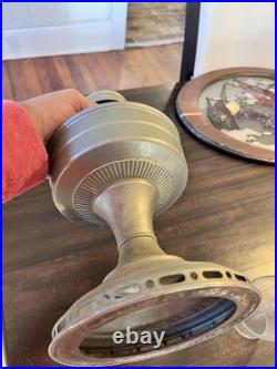 Vintage Aladdin Model 12 Kerosene Oil Lamp Nickel Plated Original Burner Chimney