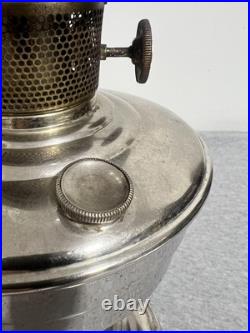 Vintage Aladdin Model 12 Mantle Lamp Nickel Plated Oil Kerosene Table Lamp USA