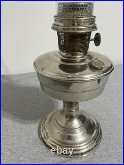 Vintage Aladdin Model 12 Mantle Lamp Nickel Plated Oil Kerosene Table Lamp USA