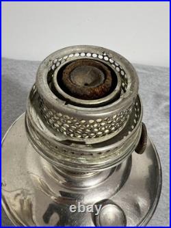 Vintage Aladdin Model 12 Mantle Lamp Nickel Plated Oil Kerosene Table Lamp USA
