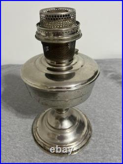 Vintage Aladdin Model 12 Mantle Lamp Nickel Plated Oil Kerosene Table Lamp USA