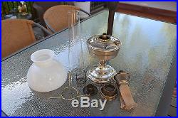 Vintage Aladdin Model 12 Nickle Plated Kerosene Oil Lampwith WickShadeChimney