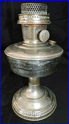 Vintage Aladdin Model 12 Oil Kerosene Nickel Finish New Wick Lamp untested