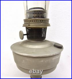 Vintage Aladdin Model 12 Oil Table Lamp Metal Base Glass Chimney Restoration