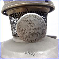 Vintage Aladdin Model 12 Oil Table Lamp Metal Base Glass Chimney Restoration