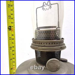 Vintage Aladdin Model 12 Oil Table Lamp Metal Base Glass Chimney Restoration
