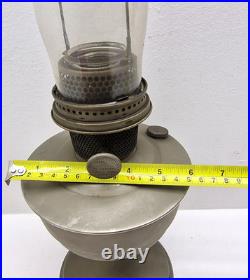 Vintage Aladdin Model 12 Oil Table Lamp Metal Base Glass Chimney Restoration