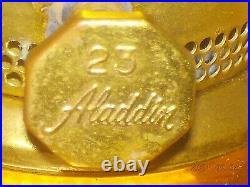 Vintage Aladdin Model 23 Amber Heavy Glass Short Lincoln Drape 12 Oil Lamp