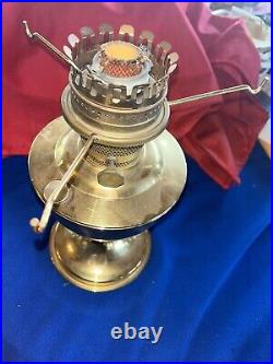 Vintage Aladdin Model 23 Brass Lamp With Burner, Mantle & Shade Holder