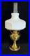 Vintage Aladdin Model 23 Brass Mantle Oil Lamp White Embossed Glass Shade