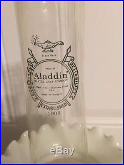 Vintage Aladdin Model 23 Brass Oil Kerosene Table Mantle Globe Lamp EXC
