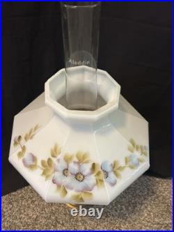 Vintage Aladdin Model 23 Brass Oil Lamp White Milk Glass Shade