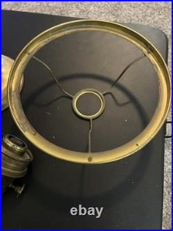 Vintage Aladdin Model 23 Brass Oil Lamp White Milk Glass Shade