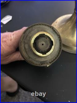 Vintage Aladdin Model 23 Brass Oil Lamp White Milk Glass Shade