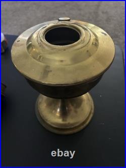 Vintage Aladdin Model 23 Brass Oil Lamp White Milk Glass Shade