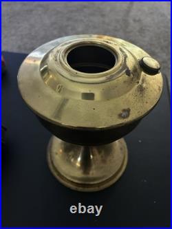 Vintage Aladdin Model 23 Brass Oil Lamp White Milk Glass Shade