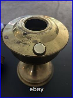 Vintage Aladdin Model 23 Brass Oil Lamp White Milk Glass Shade